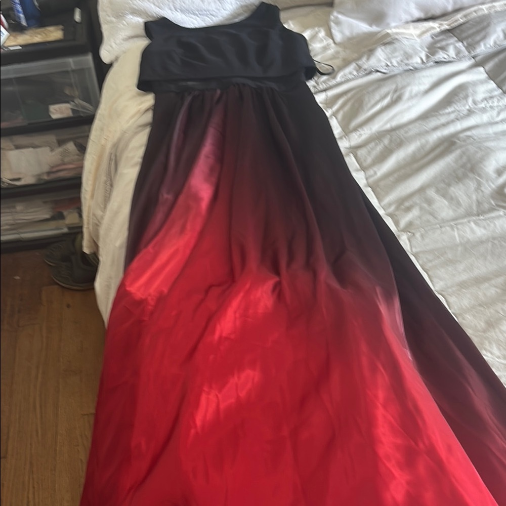 Betsy & Adam Black and Red Prom Dress